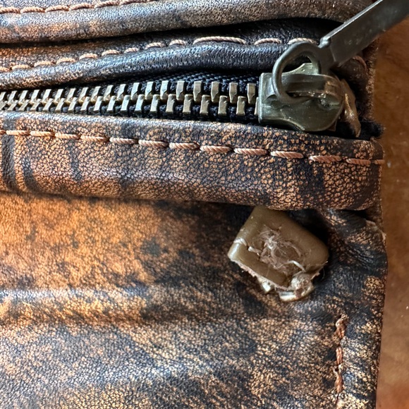 MacClay Leather Distressed Brown Crossbody Bag Handmade Sm 4x6 Marbled Rustic - Picture 12 of 15